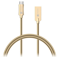 CONNECT IT Wirez Steel Knight Micro USB - USB, metallic gold, 1 m