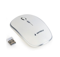 GEMBIRD myš MUSW-4B-01, bílá, bezdrátová, USB nano receiver