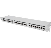 Intellinet Patch panel 24 port Cat6A, stíněný FTP, šedý