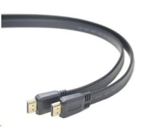 PREMIUMCORD HDMI High Speed + Ethernet plochý kabel, zlacené konektory, 5m