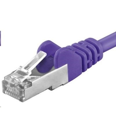 PREMIUMCORD Patch kabel CAT6a S-FTP, RJ45-RJ45, AWG 26/7 1m fialová