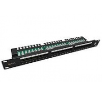 Solarix Patch panel 24 x RJ45 CAT5E UTP s vyvazovací lištou 1U SX24L-5E-UTP-BK-N