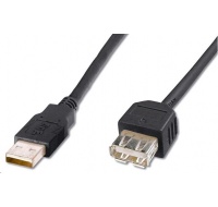 PREMIUMCORD Kabel USB 2.0 A-A 1m, prodlužovací (M/F) šedý