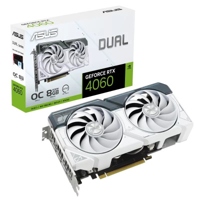 ASUS VGA NVIDIA GeForce RTX 4060 DUAL WHITE OC 8G, 8G GDDR6, 3xDP, 1xHDMI