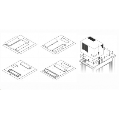 TRITON montážní redukce ke klimatizaci X1 a X2 do hloubky rozvaděče 600 x 800 mm, šedá