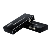 PremiumCord HDMI KVM extender s 2xUSB na 60m s audiem přes jeden kabel Cat5/6