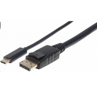 Manhattan kabel USB-C na DisplayPort, 1m, černá