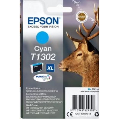 EPSON ink bar Singlepack "Jelen" Cyan T1302 DURABrite Ultra Ink (10,1 ml)
