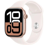 Apple Watch Series 10 GPS 46mm Rose Gold Aluminium Case with Light Blush Sport Band - S/M