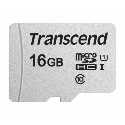 TRANSCEND MicroSDHC karta 16GB 300S, UHS-I U1 + adaptér