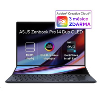 ASUS NTB Zenbook Pro (UX8402VU-OLED026WS), i7-13700H, 14.5" 2880 x 1800, 16GB, 1TB SSD, RTX 4050, W11 Home, Black