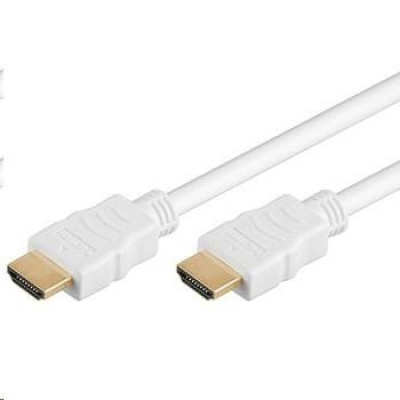 PremiumCord HDMI High Speed + Ethernet kabel,bílý, zlacené konektory, 3m