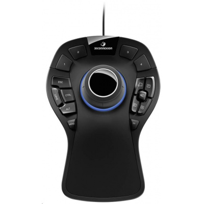 3Dconnexion SpaceMouse Pro USB 3DX-700040, 3D myš , ergonomická, s podsvícením, displej, USB hub