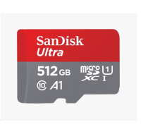 SanDisk MicroSDXC karta 512GB Ultra (150 MB/s, A1 Class 10 UHS-I) + adaptér