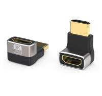 PREMIUMCORD Adaptér spojka 8K HDMI A - HDMI A, F/M, zahnutá do pravého úhlu 90°