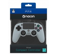 Nacon Wired Compact Controller - ovladač pro PlayStation 4 - šedý