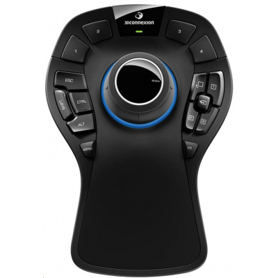 3Dconnexion SpaceMouse Pro 3DX-700075, Wi-Fi myš, ergonomická, s podsvícením, displej, USB hub
