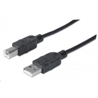 MANHATTAN Hi-Speed USB Device Cable, Type-A Male / Type-B Male, 5m (3 ft.), Black