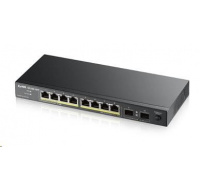 Zyxel GS1100-10HP v2 10-port Desktop Gigabit PoE Switch, 8x gigabit PoE RJ45, 2x SFP, 120W PoE budget