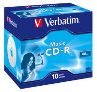 VERBATIM CD-R(10-pack)Audio/Live it!/Colour/Jewel/80Min