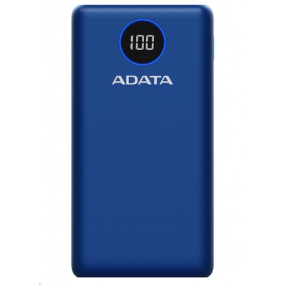 ADATA PowerBank P20000QCD - externí baterie pro mobil/tablet 20000mAh, 2,1A, modrá (74Wh)