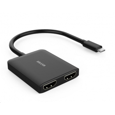 PREMIUMCORD MST Adaptér USB3.1 typ-C - 2x HDMI, rozšíření+zrcadlení+2 obrazy, 4K*2K@30Hz