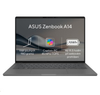 ASUS NTB Zenbook A14 (UX3407RA-OLED027X), X1E-78-100, 14" 1920 x 1200, 16GB, 1TB SSD, Adreno, W11 Pro, Gray