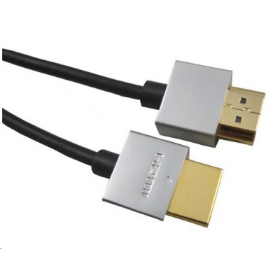 PREMIUMCORD Kabel Slim HDMI kabel, 0,5m, High Speed + Ethernet (v1.4), zlacené konektory