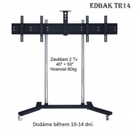 Profesionální stojan na 2 Tv 40-50" vedle sebe, vhodný na prezentace, výstavy, konference, EDBAK TR14 - držák