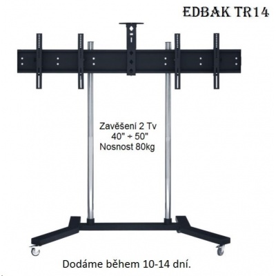 Profesionální stojan na 2 Tv 40-50" vedle sebe, vhodný na prezentace, výstavy, konference, EDBAK TR14 - držák