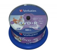 VERBATIM DVD+R(50-Pack)Spindle/Printable/16x/4.7GB/DLP