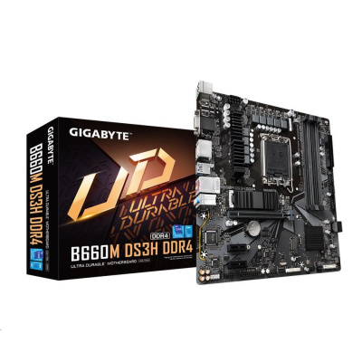 BAZAR - GIGABYTE MB Sc LGA1700 B660M DS3H DDR4, Intel B660, 4xDDR4, 1xDP, 1xHDMIM, 1xVGA, mATX - Po opravě (Bez příšluše