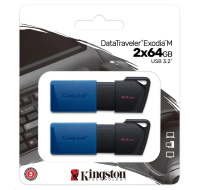 Kingston 64GB USB3.2 Gen 1 DataTraveler Exodia M (Black + Blue) - 2 kusy