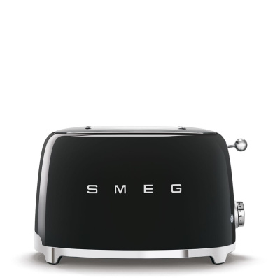 Smeg TSF01BLEU toustovač / topinkovač, 2 toasty, 6 úrovní opékání, zásuvka na drobky, styl. 50. let, černá