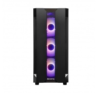 CHIEFTEC skříň Miditower Gaming HUNTER, Black, 4x RGB Rainbow Fan, 2 x USB 3.0, side glass