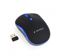 GEMBIRD myš MUSW-4B-03-B, černo-modrá, bezdrátová, USB nano receiver