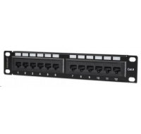 Intellinet Patch Panel, 10", Cat6, 12-Port, UTP, 1U, černý