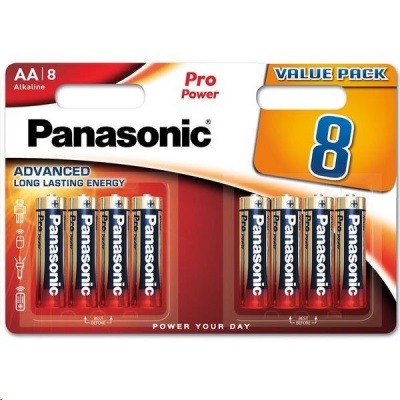 PANASONIC Alkalické baterie Pro Power LR6PPG/8BW AA 1,5V (Blistr 8ks)