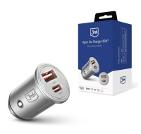 3mk nabíječka do auta - Hyper Car Charger 45W, 1x USB + 1x USB-C (PD)