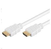 PremiumCord HDMI High Speed + Ethernet kabel,bílý, zlacené konektory, 10m