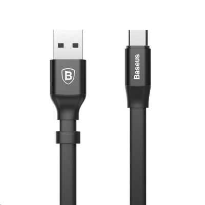 Baseus Nimble Series plochý nabíjecí / datový kabel USB-C 23cm, černá