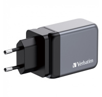 VERBATIM GaN Nabíječka do sítě GNC-65, 65W, 2x USB-C, 1x USB