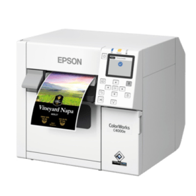 Epson ColorWorks C4000, Matt Black Ink, cutter, ZPLII, USB, Ethernet