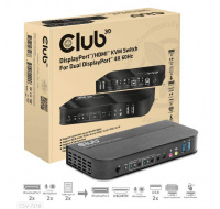 Club3D síťový přepínač - Switch, DP/HDMI KVM Switch - Dual DP 4K 60Hz