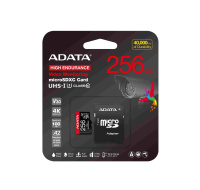 ADATA MicroSDXC karta 256GB High Endurance UHS-I C10 V30 A2 (R:100/W:85 MB/s) + SD adaptér