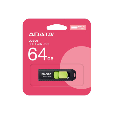 ADATA Flash Disk 64GB UC300, USB-C 3.2, černo-zelená