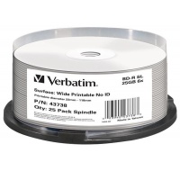 VERBATIM BD-R(25-pack)Blu-Ray/spindle/6x/25GB/Printable/No ID