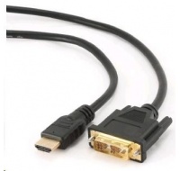 GEMBIRD Kabel HDMI - DVI 3m (M/M, DVI-D, Single Link, zlacené kontakty, stíněný)