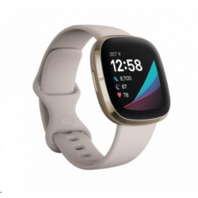 Fitbit Sense - Lunar White/Soft Gold Stainless Steel