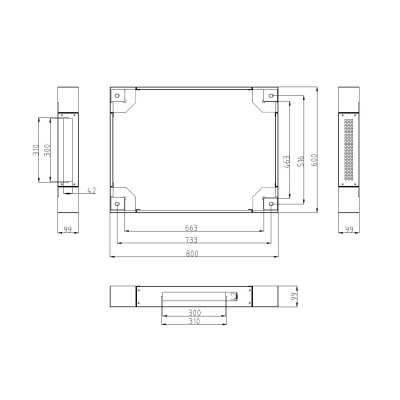 LEXI-Net podstavec s filtrem pro stojanový rozvaděč 600x800, šedý